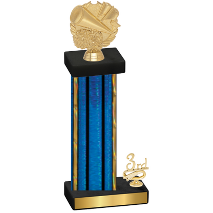 Accented Single Blue Glacier Third Place Cheerleading Trophy