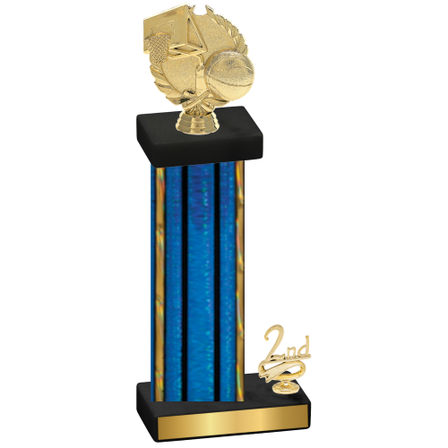 Accented Single Blue Glacier Second Place Basketball Trophy