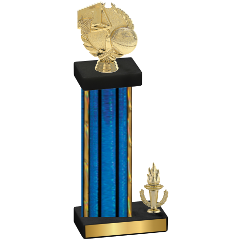 Accented Single Blue Glacier Victory Basketball Trophy