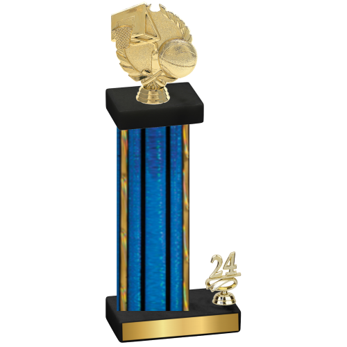 Accented Single Blue Glacier Year Basketball Trophy