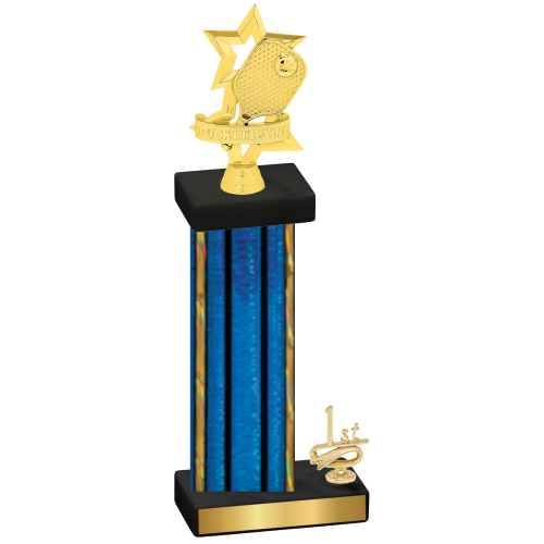 Accented Single Blue Glacier First Place Pickleball Trophy