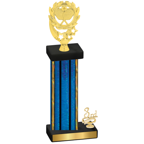 Accented Single Blue Glacier Third Place Pickleball Trophy