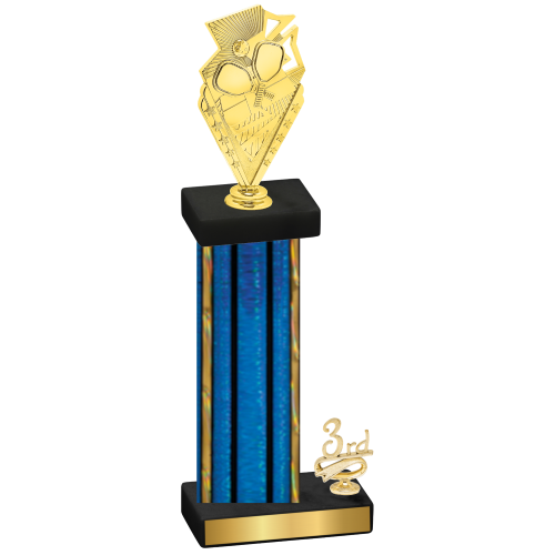 Accented Single Blue Glacier Third Place Pickleball Trophy