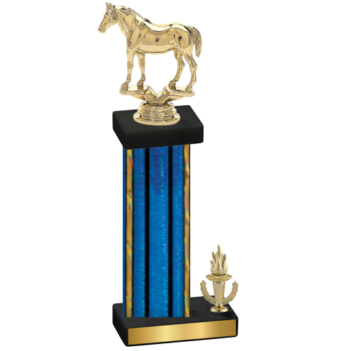 Accented Single Blue Glacier Victory Horses Trophy