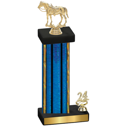 Accented Single Blue Glacier Year Horses Trophy