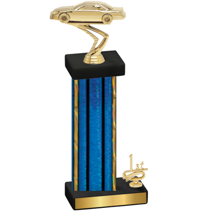 Accented Single Blue Glacier First Place Cars Trophy