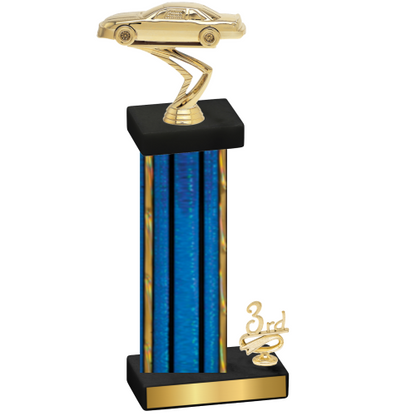Accented Single Blue Glacier Third Place Cars Trophy