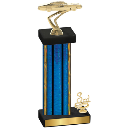 Accented Single Blue Glacier Third Place Cars Trophy