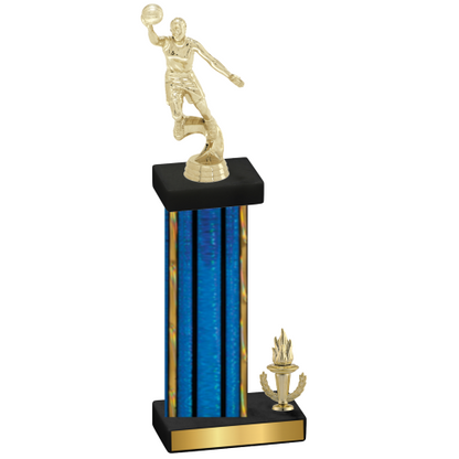 Accented Single Blue Glacier Victory Basketball Trophy