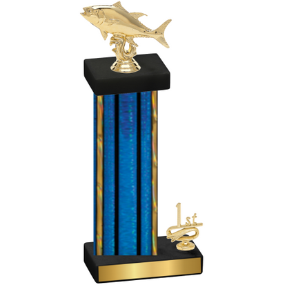 Accented Single Blue Glacier First Place Fishing Trophy