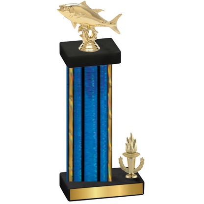 Accented Single Blue Glacier Victory Fishing Trophy