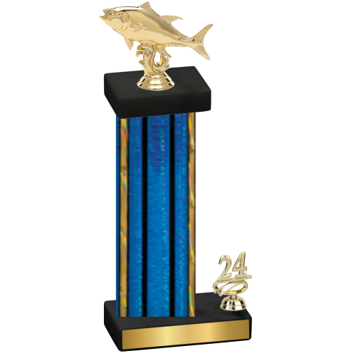 Accented Single Blue Glacier Year Fishing Trophy