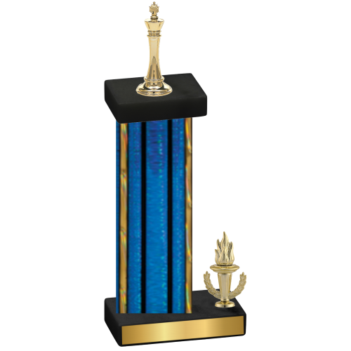 Accented Single Blue Glacier Victory Chess Trophy