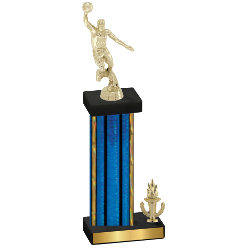 Accented Single Blue Glacier Victory Basketball Trophy