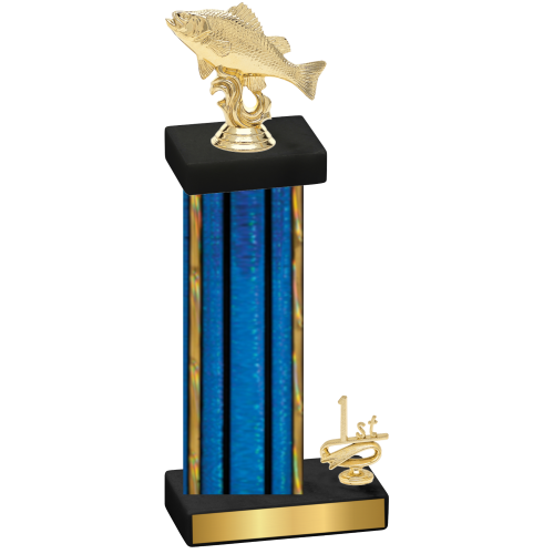 Accented Single Blue Glacier First Place Fishing Trophy