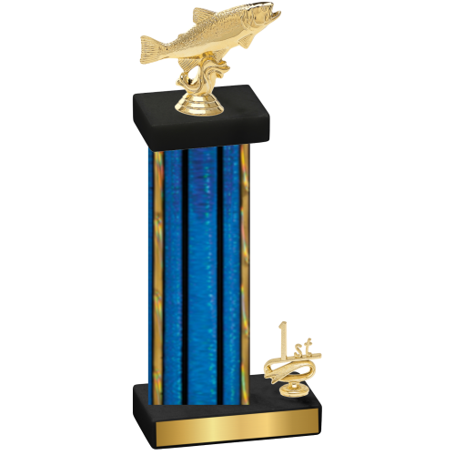 Accented Single Blue Glacier First Place Fishing Trophy