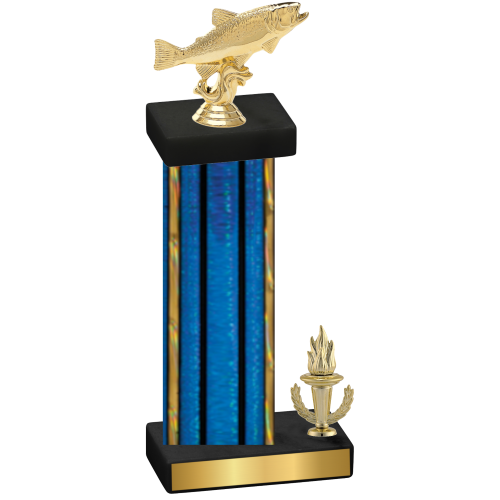 Accented Single Blue Glacier Victory Fishing Trophy