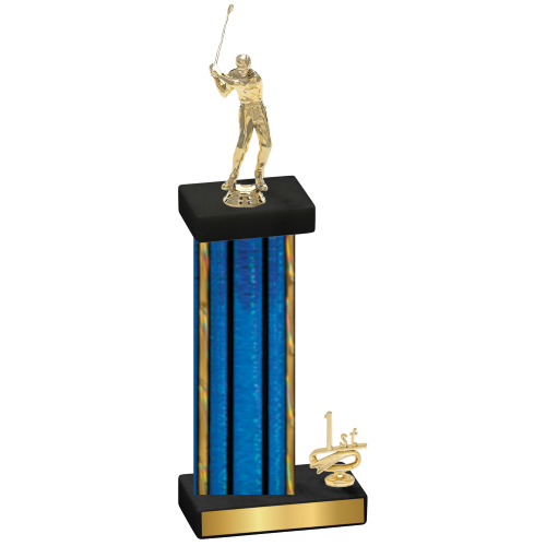 Accented Single Blue Glacier First Place Golf Trophy