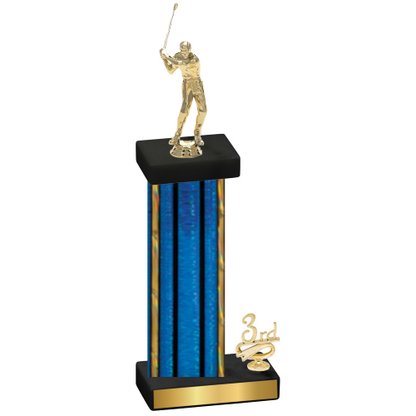Accented Single Blue Glacier Third Place Golf Trophy
