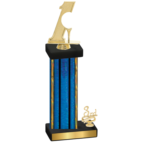 Accented Single Blue Glacier Third Place Golf Trophy