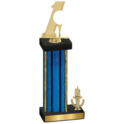 Accented Single Blue Glacier Victory Golf Trophy