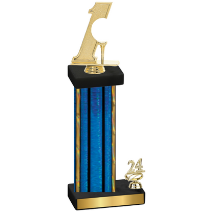 Accented Single Blue Glacier Year Golf Trophy