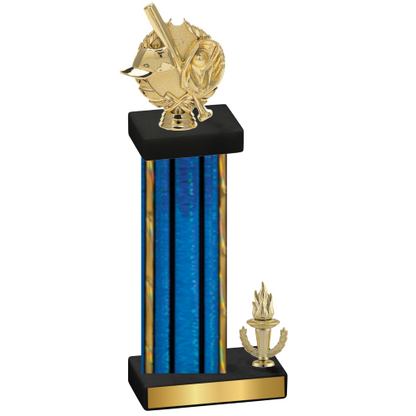 Accented Single Blue Glacier Victory Baseball Trophy