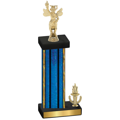 Accented Single Blue Glacier Victory Academics Trophy
