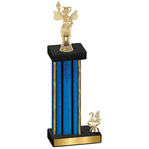 Accented Single Blue Glacier Year Academics Trophy