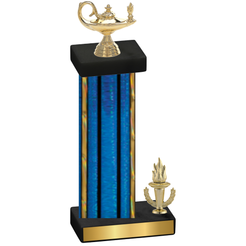 Accented Single Blue Glacier Victory Academics Trophy