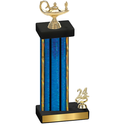 Accented Single Blue Glacier Year Academics Trophy