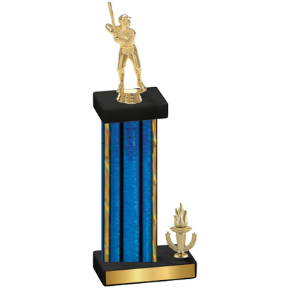 Accented Single Blue Glacier Victory Baseball Trophy