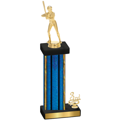 Accented Single Blue Glacier Third Place Softball Trophy