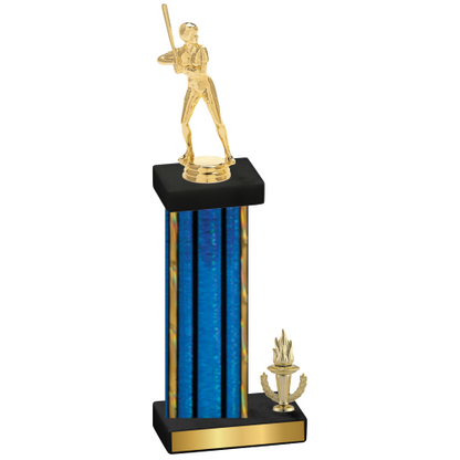 Accented Single Blue Glacier Victory Softball Trophy