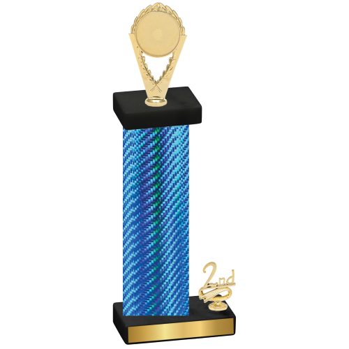 Accented Single Blue Carbon Fiber Second Place Insert Trophy