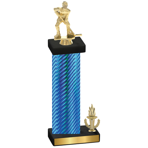 Accented Single Blue Carbon Fiber Victory Hockey Trophy