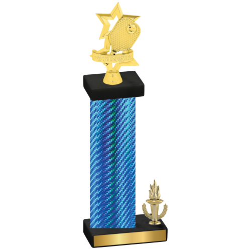 Accented Single Blue Carbon Fiber Victory Pickleball Trophy