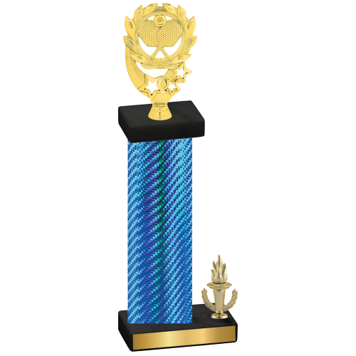 Accented Single Blue Carbon Fiber Victory Pickleball Trophy