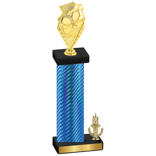 Accented Single Blue Carbon Fiber Victory Pickleball Trophy