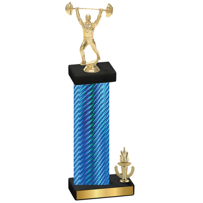 Accented Single Blue Carbon Fiber Victory Weights Trophy