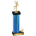 Accented Single Blue Carbon Fiber First Place Majorette Trophy