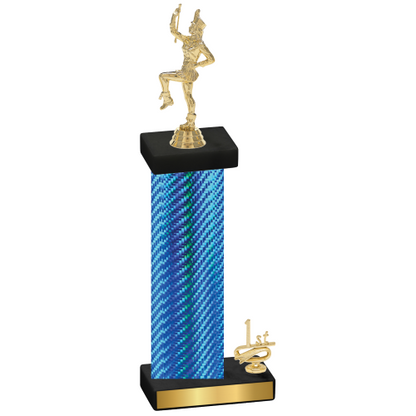 Accented Single Blue Carbon Fiber First Place Majorette Trophy