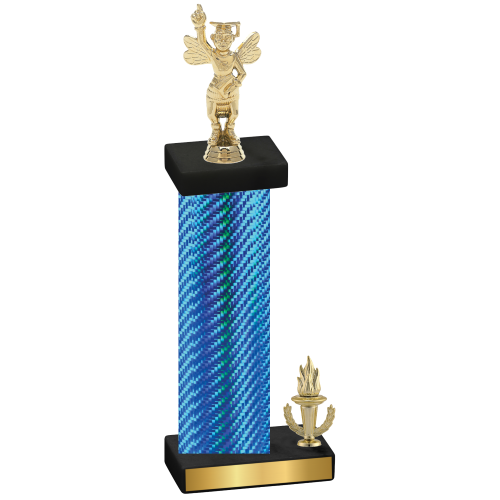 Accented Single Blue Carbon Fiber Victory Academics Trophy