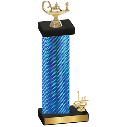 Accented Single Blue Carbon Fiber First Place Academics Trophy