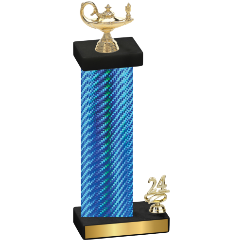 Accented Single Blue Carbon Fiber Year Academics Trophy