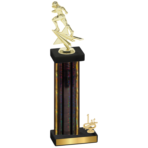 Accented Single Black Glacier First Place Football Trophy