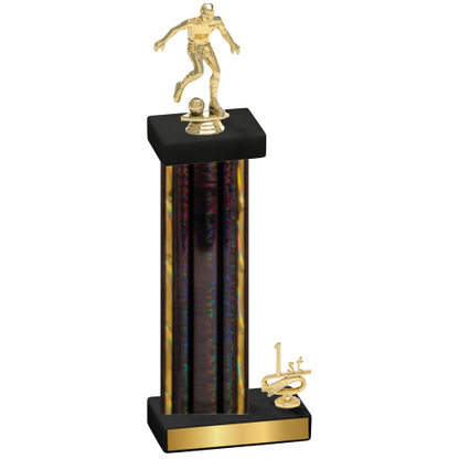 Accented Single Black Glacier First Place Soccer Trophy