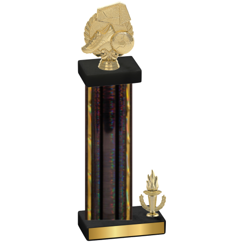 Accented Single Black Glacier Victory Soccer Trophy