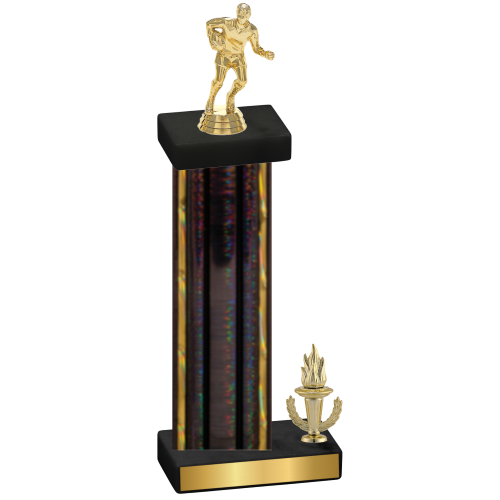 Accented Single Black Glacier Victory Rugby Trophy