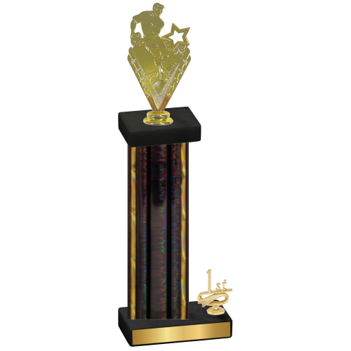 Accented Single Black Glacier First Place Rugby Trophy